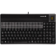 CHERRY SPOS Biometric Keyboard - 117 Keys - QWERTY Layout - 28 Relegendable Keys - Fingerprint Sensor Magnetic Stripe Reader - USB - G86-62430EUADAA