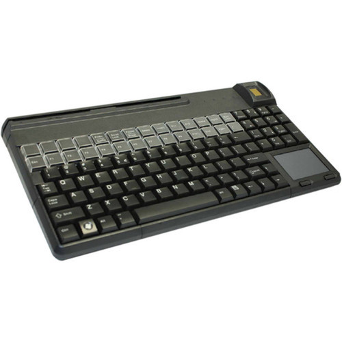 CHERRY SPOS Biometric Keyboard - 106 Keys - QWERTY Layout - 28 Relegendable Keys - Fingerprint Sensor, Magnetic Stripe Reader - USB - (G86-62461EUADAA)