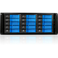 iStarUSA 4U 15-bay 35 SASSATA eSATA-Port Multiplier Trayless Hotswap Enclosure - 15 x HDD Supported - Serial ATA600 6Gbs SAS - - DAGE415U40DEBL-PM