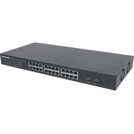 Intellinet 24-Port Gigabit Ethernet Switch with 2 SFP Ports, 24 x 10/100/1000 Mbps RJ45 Ports + 2 x SFP, IEEE 802.3az (Energy 19" C14 (Fleet Network)