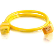 C2G 3ft 12AWG Power Cord (IEC320C20 to IEC320C19) - Yellow - For PDU, Switch, Server - 250 V AC / 20 A - Yellow - 3 ft (0.91 m) Cord - (Fleet Network)