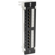 Tripp Lite series N250-P12 12-Port Wall-Mount Cat6 Patch Panel - PoE+ Compliant - 12 Port(s) - 12 x RJ-45 - Black - Wall Mountable (Fleet Network)