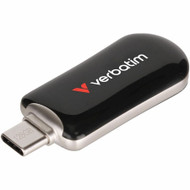 Verbatim 128GB Plectra USB-C Flash Drive - Black - 128 GB - USB 3.2 (Gen 1) Type C - Black (Fleet Network)