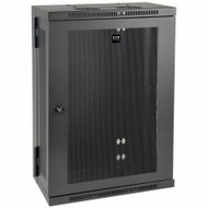 Tripp Lite series SmartRack Slim 18U Swinging Wall-Mount Rack Enclosure Cabinet - 18U Rack Height - Wall Mountable - Black - 250 lb g) (Fleet Network)