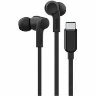 Belkin SoundForm USB-C Wired Earbuds with Adjustable Volume Limiter - Stereo - USB Type C - Wired - Earbud - Binaural - In-ear - Black (Fleet Network)