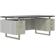 Mayline Mirella Box-File/3-Box Freestanding Desk - 5 x Box, File Drawer(s) - Double Pedestal - Material: Laminate, Particleboard - (Fleet Network)
