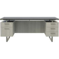 Mayline Mirella Box-File/3-Box Freestanding Desk - 5 x Box, File Drawer(s) - Double Pedestal - Material: Laminate, Particleboard - (Fleet Network)