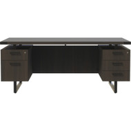 Mayline Mirella Box-File/3-Box Freestanding Desk - 5 x Box, File Drawer(s) - Double Pedestal - Material: Laminate, Particleboard - (Fleet Network)