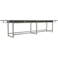Mayline 16' Standing-Height Conference Table - Finish: Stone Gray (Fleet Network)
