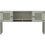 Mayline 72" Hutch with Glass Doors & Supports - 2 Door(s) - Material: Particleboard, Laminate, Metal, Steel - Finish: White Ash (Fleet Network)