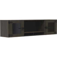 Mayline 72" Mirella Glass Door Wall Mount Hutch - 2 Door(s) - Material: Particleboard, Laminate - Finish: Southern Tobacco (Fleet Network)