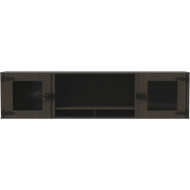 Mayline 72" Mirella Glass Door Wall Mount Hutch - 2 Door(s) - Material: Particleboard, Laminate - Finish: Southern Tobacco (Fleet Network)