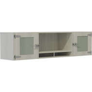 Mayline 72" Mirella Glass Door Wall Mount Hutch - 2 Door(s) - Material: Particleboard, Laminate - Finish: White Ash (Fleet Network)