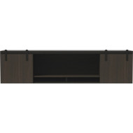 Mayline 72" Mirella Wood Doors Wall Mount Hutch - 2 Door(s) - Material: Particleboard, Laminate - Finish: Southern Tobacco (Fleet Network)