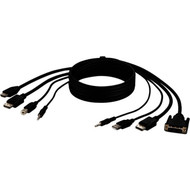 Belkin Dual DVI to HDMI and DP to DP + USB A/B + Audio Passive Combo KVM - 10 ft KVM Cable for Keyboard/Mouse, Audio/Video Device, KVM (Fleet Network)