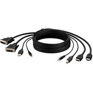 Belkin Dual DVI to HDMI High Retention + USB A/B + Audio Passive Combo KVM Cable - 10 ft KVM Cable for KVM Switch, Server, Video - 2 x (Fleet Network)