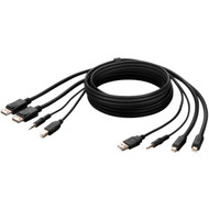 Belkin Dual MiniDP to DP + USB A/B + Audio Passive Combo KVM Cable - 10 ft KVM Cable for KVM Switch, Keyboard, Mouse, Computer, Device (Fleet Network)