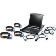 IOGEAR GCL1808KIT Rackmount LCD - 8 Computer(s) - 17" LCD - SXGA - 1280 x 1024 - 2 x USB - Daisy Chain - TouchPad (Fleet Network)