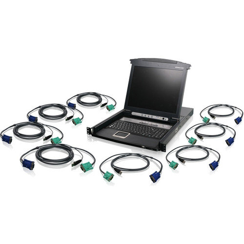 IOGEAR GCL1808KITU Rackmount LCD - 8 Computer(s) - 17" LCD - SXGA - 1280 x 1024 - Daisy Chain - TouchPad - 120 V AC, 230 V AC Input - (GCL1808KITU)