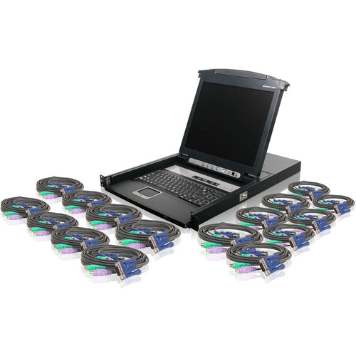 IOGEAR GCL1816KITP Rackmount LCD - 16 Computer(s) - 17" LCD - SXGA - 1280 x 1024 - 1 x USB - Daisy Chain - TouchPad (GCL1816KITP)