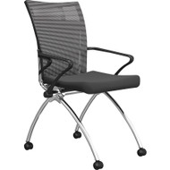 Mayline Valore TSH1 High Back Chair with Arms - Black Seat Color - Fabric Seat Material - Black Frame Color - Chrome Frame Material - (Fleet Network)
