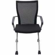 Mayline Valore High Back Training Chair - Red Seat Color - Fabric Seat Material - Black Frame Color - Chrome Frame Material - 2 / (Fleet Network)