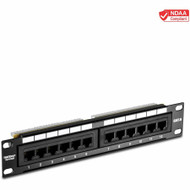 TRENDnet 12-Port Cat6 Unshielded Patch Panel, TC-P12C6, 10 Inch Wide, 12 x Gigabit RJ-45 Ethernet Ports, Metal Housing, 250MHz for & - (Fleet Network)