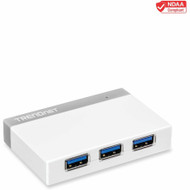 TRENDnet 4-Port USB 3.0 Compact Mini Hub with Built in USB 3.0 Cable, Plug & Play, Compatible with: Linux, Windows, Mac, Nintendo with (Fleet Network)