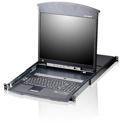 ATEN 16-Port Multi-Interface Cat 5 Dual Rail LCD KVM Switch - 16 Computer(s) - 17" LCD - 1280 x 1024 - 16 x Network (RJ-45) - 3 x USB (KL1516AM)