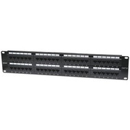 Intellinet Patch Panel, Cat6, UTP, 48-Port, 2U, Black - 48 x RJ-45 - 48 Port(s) - 48 x RJ-45 - 48 x RJ-11 - 2U High - Black - 19" Wide (Fleet Network)