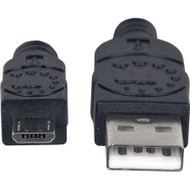 Manhattan Hi-Speed USB 2.0 A Male to Micro-B Male Device Cable, 1.5', Black - 1.5 ft (0.46 m) USB Data Transfer Cable for Notebook, - (Fleet Network)