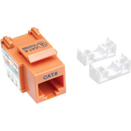 Intellinet Keystone Jack, Cat6, UTP, Punch-down, Orange - 1 x RJ-45 Network Female - Orange (Fleet Network)