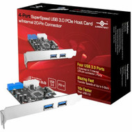Vantec 4-Port SuperSpeed USB 3.0 PCIe Host Card w/ Internal 20-Pin Connector - PCI Express - Plug-in Card - 4 USB Port(s) - 1 SATA - 5 (Fleet Network)