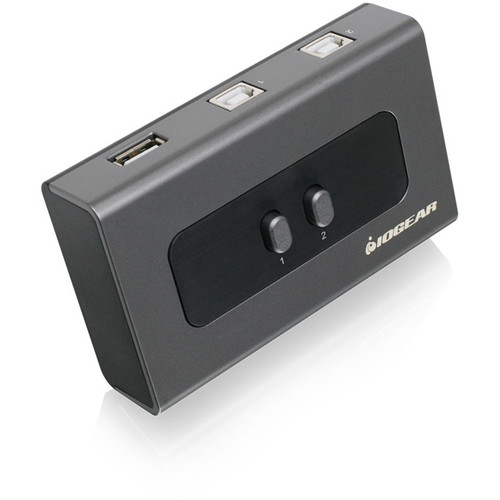 IOGEAR 2-Port USB 2.0 Peripheral Sharing Switch - USB - External - 2 USB Port(s) - 2 USB 2.0 Port(s) - PC, Mac (GUB212)