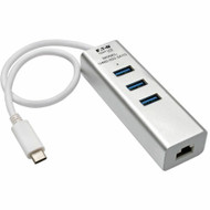 Tripp Lite series U460-003-3A1G USB 3.1 Gen 1 USB-C Portable Hub/Adapter - USB Type C - External - 3 USB Port(s) - 1 Network (RJ-45) - (Fleet Network)