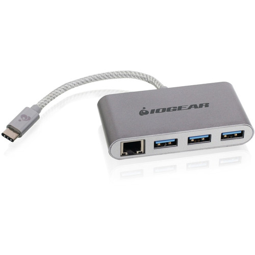 IOGEAR HUB-C Gigalinq USB-C to USB-A Hub with Ethernet Adapter - USB Type C - External - 3 USB Port(s) - 1 Network (RJ-45) Port(s) - 3 (GUH3C34)