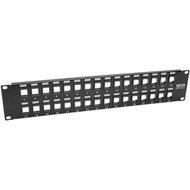 Tripp_Lite_N062-032-KJ_32-Port_2U_RackMount_Unshielded_Blank_KeystoneMultimedia_PatchPanel_-_32_Ports_-_2U_High_-_Black_-_19_Wide_N062-032-KJ