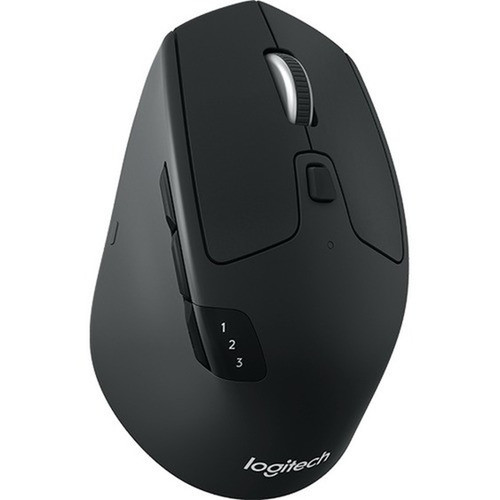 Logitech M720 Triathlon Multi-device Wireless Mouse - Optical - Wireless - Bluetooth/Radio Frequency - Black - USB - 1000 dpi - Tilt - (910-004790)
