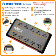 Tripp_Lite_Protect_It_10-Outlet_Surge_Protector_6_ft_Cord_2880_Joules_Black_Housing_-_10_x_NEMA_5-15R_-_180_kVA_-_2880_J_-_120_V_TLP1006B