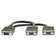Tripp Lite 1ft VGA Monitor Y Splitter Cable HD15 M2xF 1 - HD-15 Female - HD-15 Male - 3048cm P516-001