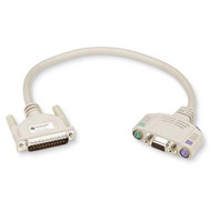 Black Box ServSwitch KVM Cable - 1 ft - 1 x DB-25 Male - 1 x HD-15 Female 2 x Mini-phone Female Audio 1 x Mini-DIN PS2 Female - EHN154A-0001