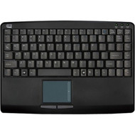 Adesso AKB-410UB Slim Touch Mini Keyboard with Built in Touchpad - USB - 88 Keys - Black AKB-410UB