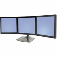 Ergotron DS100 Triple-Monitor Desk Stand - Up to 42kg - Up to 21 Flat Panel Display - Black 33-323-200