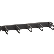 Black Box Horizontal IT Rackmount Cable Manager - 1U 19  Single-Sided Black - Rack Cable Management Panel - Black - 1 Pack - 1U - 37803-R2
