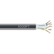 Black Box 1000FT BULK CAT6 BLACK SOLID - 1000 ft Category 6 Network Cable for Network Device - Bare Wire - Bare Wire - Black - 1 Pack EYN880A-PB-1000