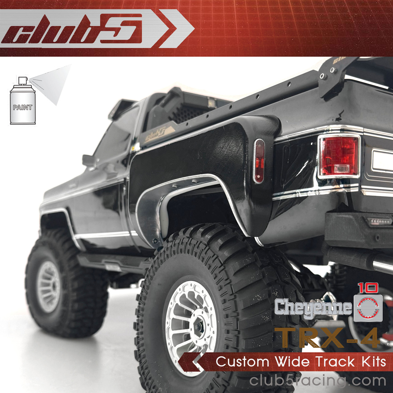 Custom Wide Track Kit for TRX-4 1979 K10 ( Led Light included )
