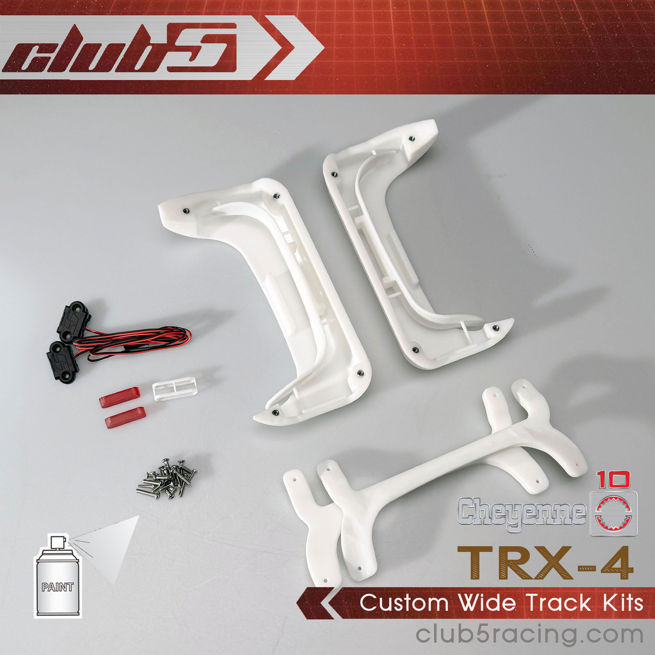 Custom Wide Track Kit for TRX-4 1979 K10 ( Led Light included )