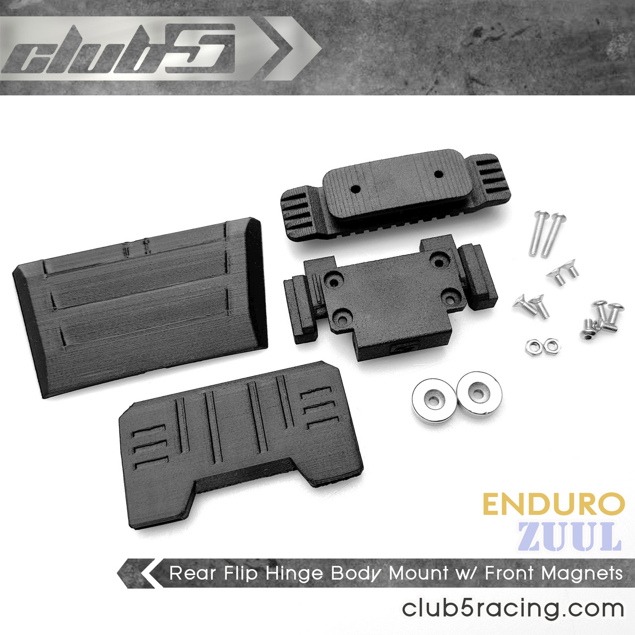 [3D files]Rear Flip Hinge Body Mount w/ Front Magnets for Enduro Zuul