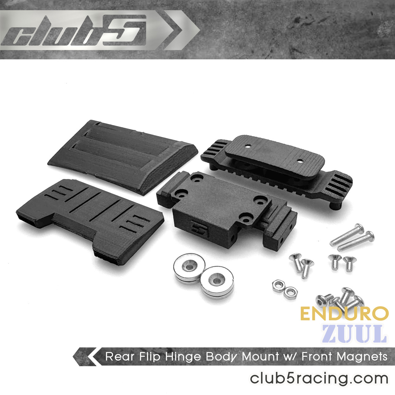 [3D files]Rear Flip Hinge Body Mount w/ Front Magnets for Enduro Zuul