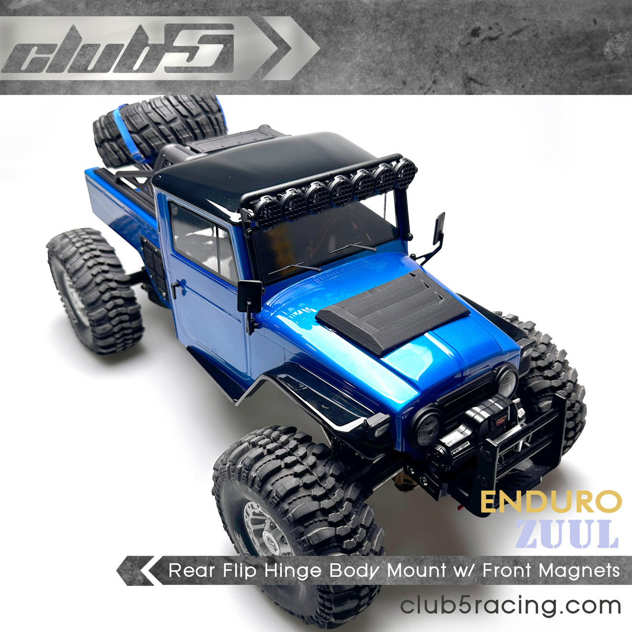 [3D files]Rear Flip Hinge Body Mount w/ Front Magnets for Enduro Zuul